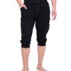 HDE Mens 3/4 Pants Workout Jogger Yoga Capri Shorts with Pockets for Running X-Large Black