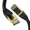 Cat8 Ethernet Cable, Shielded for Outdoor&Indoor, 25FT Heavy Duty 26AWG Cat8 LAN Cable, Weatherproof, with Gold Plated RJ45 Connector, 40Gbps 2000Mhz High Speed for Router/Gaming/Xbo/IP Cam/Modem Cat8-25ft 36 611BhwbmZWL 2