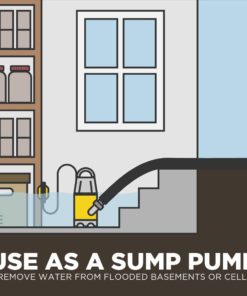 Professional EZ Travel Collection, Hot Tub and Swimming Pool Drain Pump with Hose Pond/Flood Pump (Up to 3,700 Gallons per Hour) 3,700 GPH 15 611NWkuP L