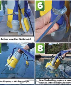 Professional EZ Travel Collection, Hot Tub and Swimming Pool Drain Pump with Hose Pond/Flood Pump (Up to 3,700 Gallons per Hour) 3,700 GPH 10 613Hy4m35wL