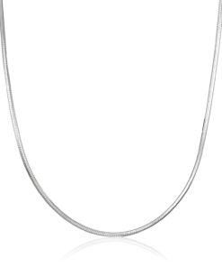 Alternative view of LUHE Silver Chain Sterling Silver Snake Chain Necklace 1MM Italian Crafted Thin Chains Lightweight Strong Chains - Lobster Claw Clasp Gifts for Women Girls 14-30 inchs 1mm snake chain 16in