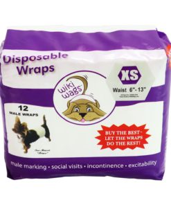 Wiki Wags Disposable Dog Wraps | Leak Proof Dog Diaper for Male Marking and Incontinence, X-Small