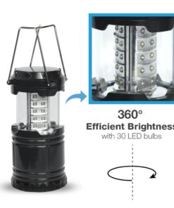 Alternative view of PARTYSAVING [4-Pack] LED Camping Lantern, Suitable Survival Kits for Hurricane, Emergency Light for Storm, Outages, Outdoor Portable Lanterns, Black, Collapsible Design and 30 LED Lights, APL1424