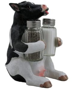Holstein Cow Glass Salt and Pepper Shaker Set with Holder Figurine in Tabletop Country Kitchen Decor or Decorative Farm Animal Collectible Sculptures As Spice Racks and Rustic Gifts for Farmers 9 61QS63qI5nL