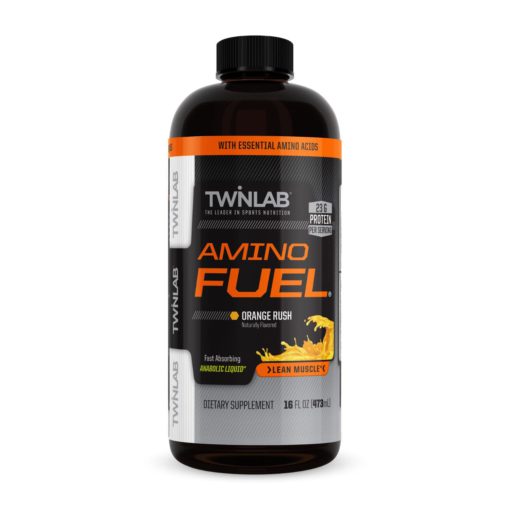 Twinlab Amino Fuel - Pre-Workout and Post-Workout Energy Drink & Supplement -16 fl oz, Orange Rush 16 Fl Oz (Pack of 1)