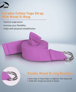 JBM Yoga Blocks 2 Pack with Strap, Cork Yoga Block 2 Pack EVA Foam Yoga Block Set of 2 Yoga Block with Strap, Yoga Bricks with Strap, Yoga Block Yoga Brick Yoga Cube Stretch Blocks Stretching Blocks Purple 12 61TTviaQGL