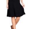Popana Womens Casual Knee Length A-Line Stretch Midi Skirt Plus Size Made in USA Large Black 7 61U0pVmWBSL