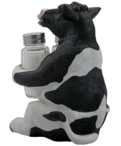 Holstein Cow Glass Salt and Pepper Shaker Set with Holder Figurine in Tabletop Country Kitchen Decor or Decorative Farm Animal Collectible Sculptures As Spice Racks and Rustic Gifts for Farmers 10 61WOu6jwooL