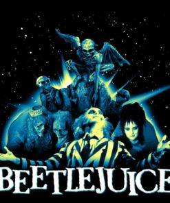 Alternative view of Beetlejuice Group Black T-Shirt-XL