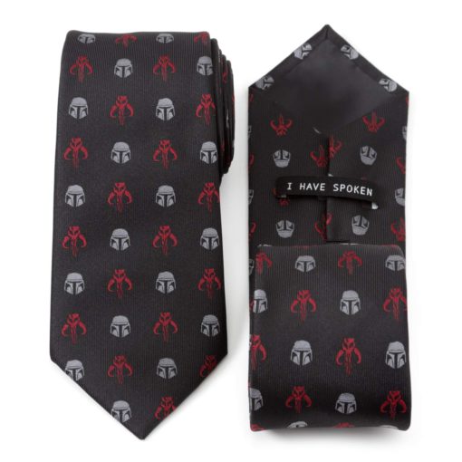 Cufflinks Inc. Star Wars and The Mandalorian Polyester Ties, Officially Licensed by Lucasfilm LTD Black and Red