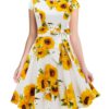 Dressystar Women Vintage 1950s Rockabilly Prom Dresses Retro Cocktail Party Dress C- White Sunflower X-Small 2 71C31J3Pb3L
