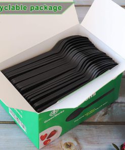 GreenWorks Compostable CPLA Disposable SPOONS, 100 Count Heavyweight Bio-based Plastic Cutlery Spoon 8 71P e0GdzL