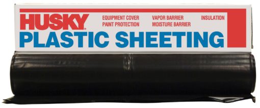 Husky CF0608B 8' X 100' 6 ML Tyco Polyethylene Black Plastic Sheeting