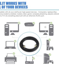 Cat8 Ethernet Cable, Shielded for Outdoor&Indoor, 25FT Heavy Duty 26AWG Cat8 LAN Cable, Weatherproof, with Gold Plated RJ45 Connector, 40Gbps 2000Mhz High Speed for Router/Gaming/Xbo/IP Cam/Modem Cat8-25ft 11 71RaYL4iVFL 1