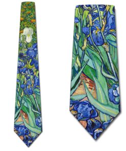 Alternative view of Three Rooker Art Ties Mens Van Gogh Irises Painting Necktie