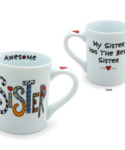 Our Name is Mud “Awesome Sister” Cuppa Doodle Porcelain Mug, 16 oz. 7 71S5usU7CRL