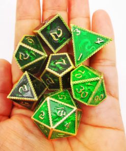 HAOMEJA Color Changing Temperature Metal Dragons DND dice Set D&D dice Set Role Playing Dice Apply to Dungeons and Dragons Black Transition Green W Black Green 12 71acJBdLc L 1
