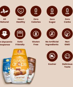 SweetLeaf Sweet Drops Caramel Stevia Liquid Sweetener - Flavor Foods, Keto Coffee with Sugar Free, 0 Calorie, Non-Glycemic Response SweetLeaf Stevia Drops, 1.7 Fl Oz Ea (Pack of 2) 1.7 Fl Oz (Pack of 2) 15 71bi49EMKL