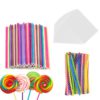6 Inch Cake Pop Sticks Set Pack of 300, Each of 100 Pieces Parcel Bags, Colorful Treat Sticks, Colorful Metallic Wire for Lollipops Candies Chocolates and Cookies 48 71mxfdfNsQL