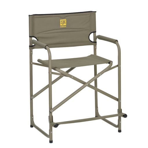 SJK Adult Big Tall Steel Compact Camping Chair with Footrest Supports 325 lbs