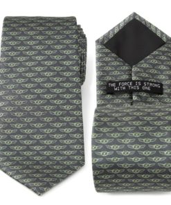Alternative view of Cufflinks Inc. Star Wars and The Mandalorian Polyester Ties, Officially Licensed by Lucasfilm LTD Grey