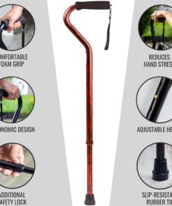 DMI Adjustable Walking Cane and Walking Stick for Men and Women, Lightweight, Adjusts from 30-39 Inches, Supports up to 250 lbs with Ergonomic Soft Foam Offset Hand Grip and Wrist Strap, Copper Swirl 11 71zXAqUdERL