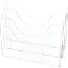 Rubbermaid 96050ROS Three-Pocket File Folder Organizer Plastic 13 x 3 1/2 x 11 1/2 Clear