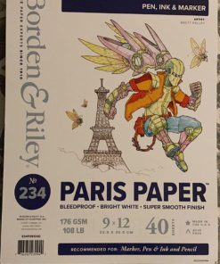 Borden & Riley 9" x 12" #234 Paris Paper Pad, 176 GSM/108 LB, 40 White Sheets, 1 Pad Each (234P091240) 9 81wFIq SosL