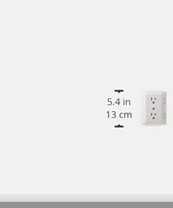 GE 6-Outlet Extender, Grounded Wall Tap, Adapter Spaced Outlets, 3-Prong, Multiple Plug, Quick and Easy Install, Cruise Essentials, UL Listed, White, 50759 1 Pack Standard Power Strip 34 11Ye5c9iPkS