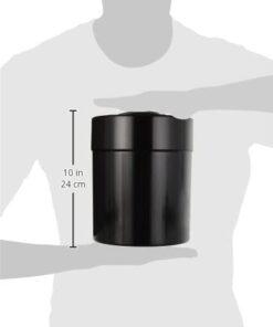 Kilovac - 8 oz to 2.5 lbs Airtight Multi-Use Vacuum Seal Portable Storage Container for Dry Goods, Food, and Herbs - Solid Black Body/Cap 12 217XIXRF3CL
