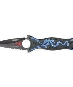TAC Force TF-707 Series Assisted Opening Folding Knife, Black Half-Serrated Blade, Dragon Handle, 4-1/2-Inch Closed Blue 39 21L2PuiLxaL