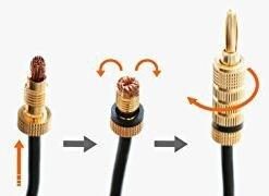 Monoprice Gold Plated Speaker Banana Plugs – 5 Pairs – Closed Screw Type, For Speaker Wire, Home Theater, Wall Plates And More 25 21PPr1JkCQL