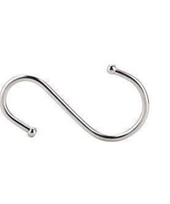 Pro Chef Kitchen Tools Round S Hooks - Kitchen Pot Racks Hook 10 Pack Set - Heavy Duty S Shaped Clothing Hangers - Fits Utensil Organizer Rack Hanger Bar - Outdoor Garage Home Storage Organization 24 21YOmn4whxL