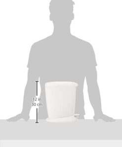 simplehuman Compact Round Bathroom Step Trash Can, 6 Liter / 1.6 Gallon, White Plastic 32 21cWP6iPEcS