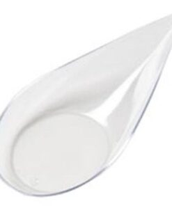 Zappy - 100 Clear 4 Inches Plastic Tear Drop Appetizer Spoon Clear Plastic Spoon Tasting Spoons Soup Spoons/Asian Spoon Dessert Dish Bowls Teardrop Plates Spoons 22 21i62yOVCL