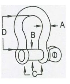 Alternative view of MarineNow US Type 316 Stainless Steel Bow Shackle with Over Size Screw Pin for Anchor, Towing, Off Road Recovery 3/8" with 1/2" Pin 1.1T WLL 01-Pack