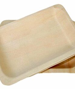 Alternative view of Perfect Stix Perfectware 7-50ct Wooden Disposable Rectangular Plates, 7" (Pack of 50) Pack of 50 Natural
