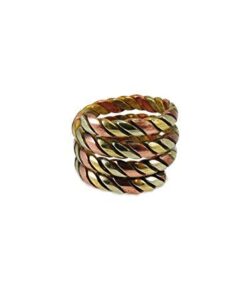 Handmade Twisted Three Metal Medicine/Healing Spiral Ring From Nepal 16 311BxafqtgL