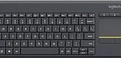 Logitech K400 Plus Wireless Touch With Easy Media Control and Built-in Touchpad, HTPC Keyboard for PC-connected TV, Windows, Android, Chrome OS, Laptop, Tablet - Black Floral 43 311ogJjA8QL