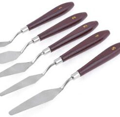 Alternative view of Studio 71 5-Piece Painting Knife Set – Versatile Stainless Steel and Wood Palette Paint Knife Set for Mixing Paints, Thick Paint Applications and More