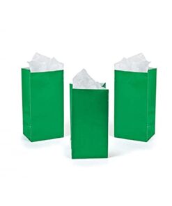 Vibrant Green Paper Party Bags (Pack of 12) - Premium Quality, Perfect for Celebrations & Gifts 12 Count (Pack of 1) 9 315xgV6rOMS