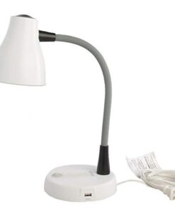 Verilux Tazza Natural Spectrum Desk Lamp, Adjustable EasyFlex Gooseneck, in-Base USB Charging Port, 2 Prong Outlet 9 3162OcMnOML
