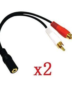 yueton 2 Pack Gold 3.5mm 6" Stereo Female Mini Jack to 2 Male RCA Plug Adapter Audio Y Cable 14 316rbJ7 03L