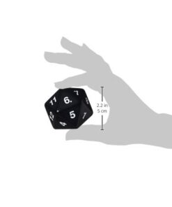 Alternative view of Koplow Games 55mm Jumbo D20 Opaque Black with White Numbers