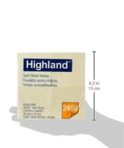 Highland Sticky Notes, 3 x 3 Inches, Yellow, 24 Pack (6549-24) 16 318yYQw7DFL