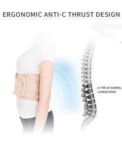 LEAMAI- Decompression Back Belt, Bold Air Column Stronger Support for Your Back, Relief Back Pain- (Type I,Beige,Size S(25"-36")) Beige Y02-S(25"-36") 11 319u2rhKliL