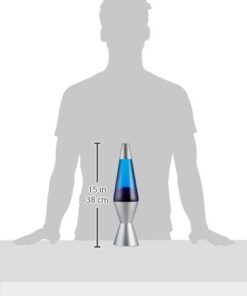 14.5-Inch Silver Base Lava Lamp with Purple Wax in Blue Liquid - 2118 Purple/Blue 22 31A7m3Py3KL