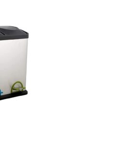 Organize It All Dual Compartment Step-On 8-Gallon (30 liter) Recycling Trash Can, Stainless Steel 43 31AtxCipcaL