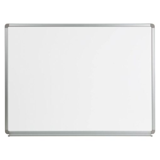 Flash Furniture Cardim 4' W x 3' H Magnetic Marker Board with Galvanized Steel Backing and Marker Tray White