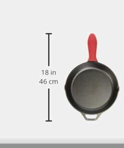 Lodge Cast Iron Skillet with Red Silicone Hot Handle Holder, 10.25-inch 34 31BHyzoyBAL